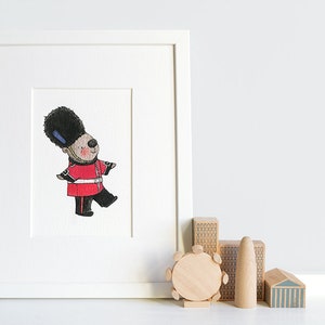 London Beefeater, UNFRAMED Print, The Queen's Guard, Kid's British Art, London Theme Nursery, Children's Bedroom, Iconic Illustration image 2