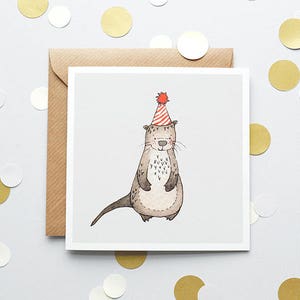 Otter, Kid's Greetings, Children's Card, New Baby, Party, Birthday Card, 100% recycled, Greetings Card
