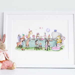 Daysi Lital Boy Xxx - Enchanted Tea Party UNFRAMED Children's Picture - Etsy