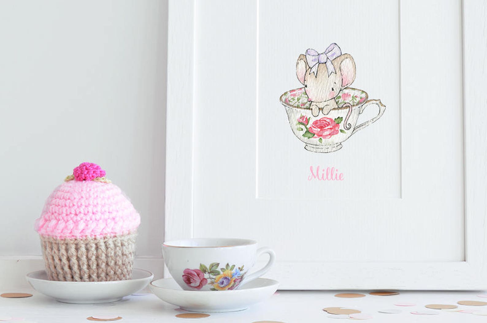 Teacup Mouse Picture UNFRAMED Mouse Illustration Kid’s - Etsy