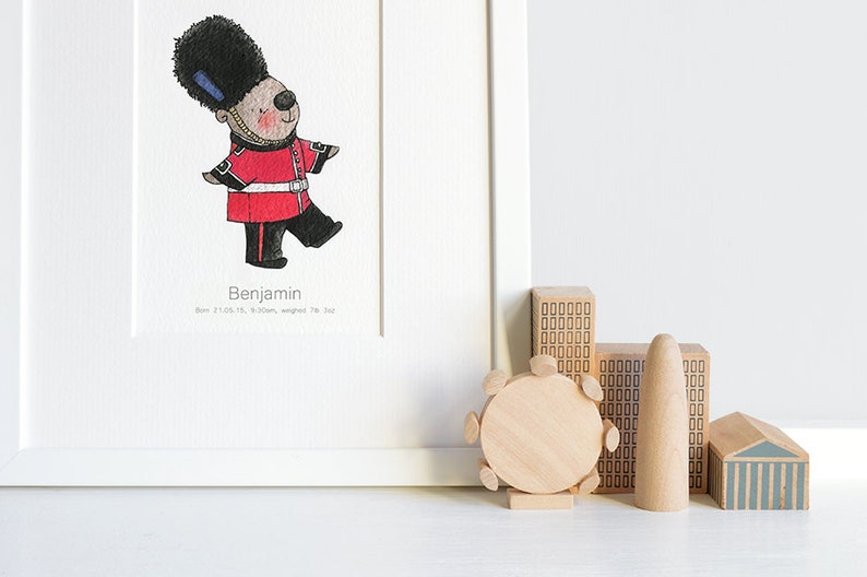 London Beefeater, UNFRAMED Print, The Queen's Guard, Kid's British Art, London Theme Nursery, Children's Bedroom, Iconic Illustration image 3