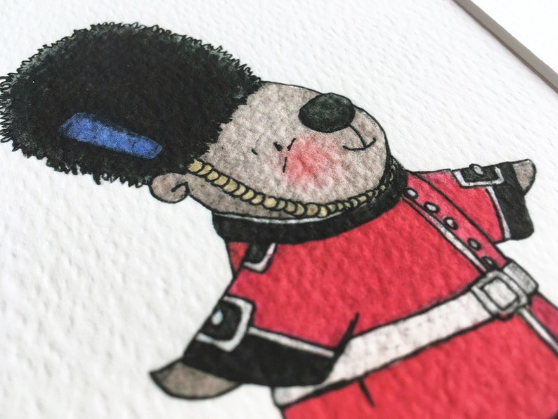 London Beefeater, UNFRAMED Print, The Queen's Guard, Kid's British Art, London Theme Nursery, Children's Bedroom, Iconic Illustration image 1