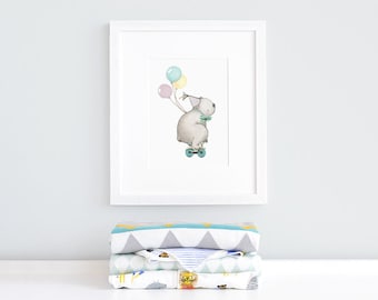 Oso de bicicleta, Arte infantil UNFRAMED, Colo brillante