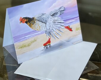 Patins rouges à la plage