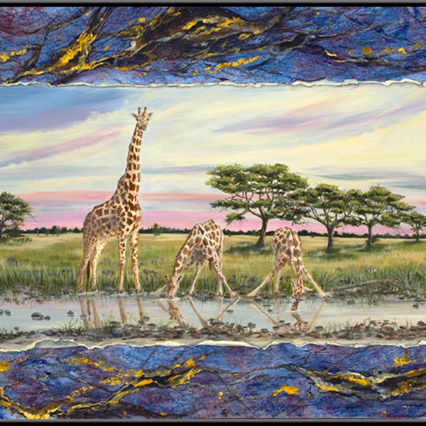 Giraffes 18" x 9" Print