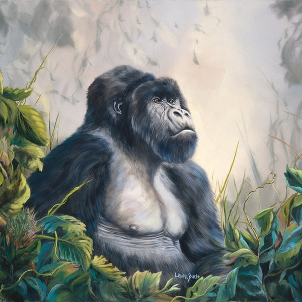 Gorilla 12" x 14" Print of gorilla in the jungle.