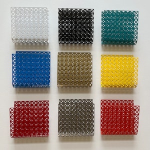Mid century modern perforated steel mail  holder magazine rack iPhone phone kindle tablet wallet pocket home office organizer