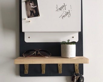 Handmade Wall Mount Command Center, Entryway Organizer, Dry Erase Board