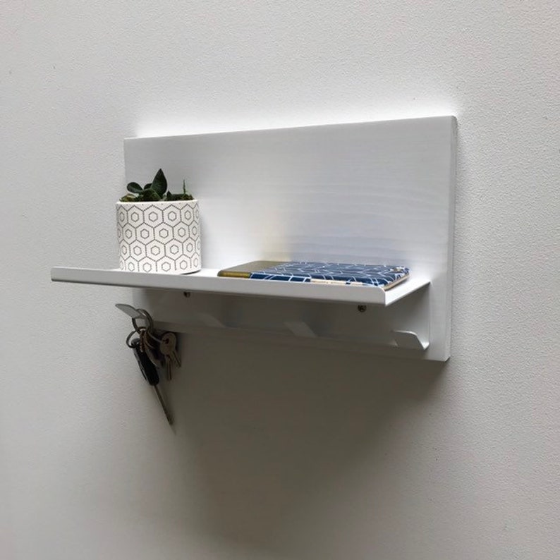 WHITE Entryway Organizer Command Center Minimalist Coat Rack Etsy