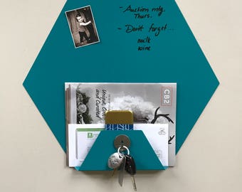 Hexagon Mail Holder & Dry Erase Board - Magnetic Entryway Organizer
