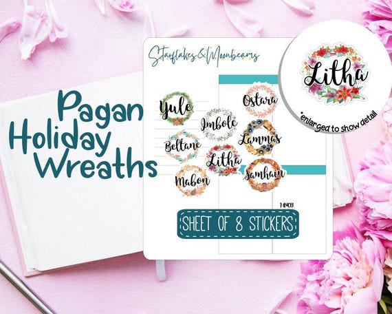Pagan Holiday Wreath Planner Stickers