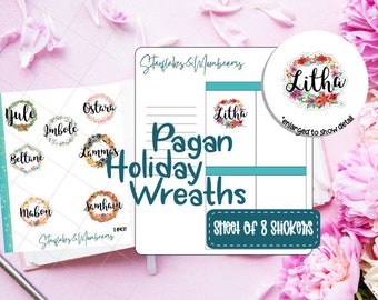 Pagan Holiday Wreath Planner Stickers