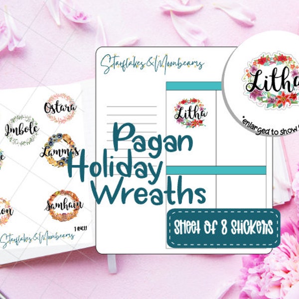 Pagan Holiday Wreath Planner Stickers