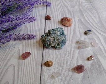 Raw blue apatite, blue apatite crystal, crystal healing, natural raw crystals, rough blue apatite, throat chakra, gemini birthstone