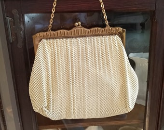 Vintage Whiting & Davis Mesh off white Purse Bag