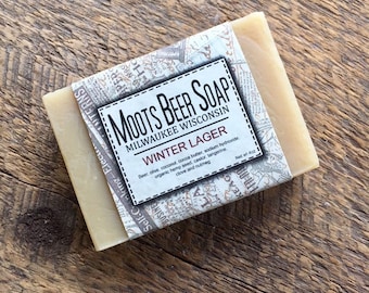 Beer Soap - Winter Lager Soap, Natural Soap, Tangerine and Clove Soap, Palm Free Soap, Men's Soap