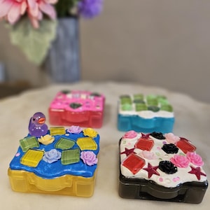 Cute Pill Box, Pill Organizer, Embellished Case, For Supplements Vitamins Trinkets etc