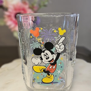 Disney Collectible Mickey Mouse Magic Kingdom Drinking Glass 2000 McDonald&#39;s Commemorative Millennial Glass