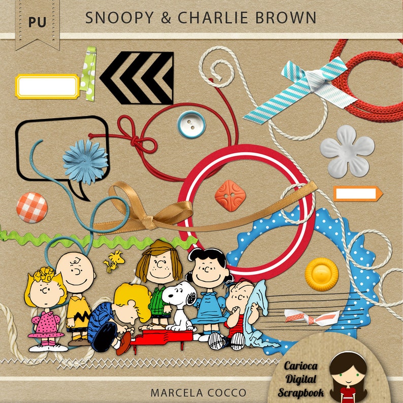 Snoopy & Charlie Brown Scrapbook Kit Etsy