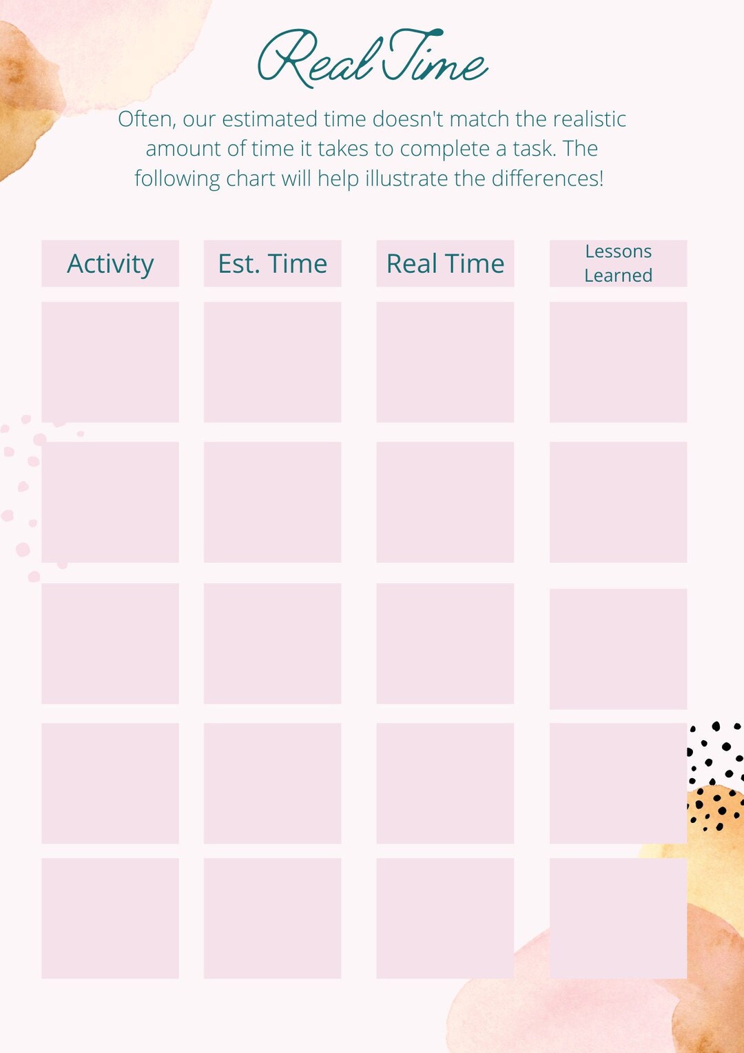 Time Management Worksheet Executive Function Coaching - Etsy