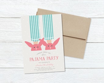 Pajama, Slumber Party , Printable Birthday Invitation