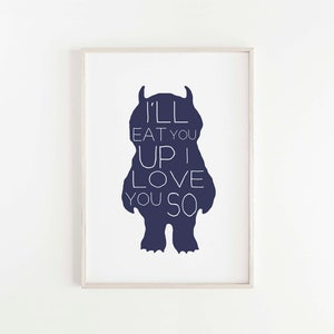 Where the Wild Things Are Nursery Printable, I'll Eat You Up I Love You So image 1