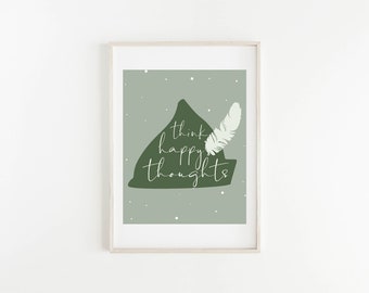 Peter Pan, Think Happy Thoughts, Digital Nursery Printable