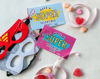 Have a Super Valentines Day!, printable Valentine, Super hero mask printable valentine