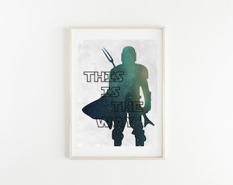 Mandalorian, Star Wars digital printable, kids bedroom art