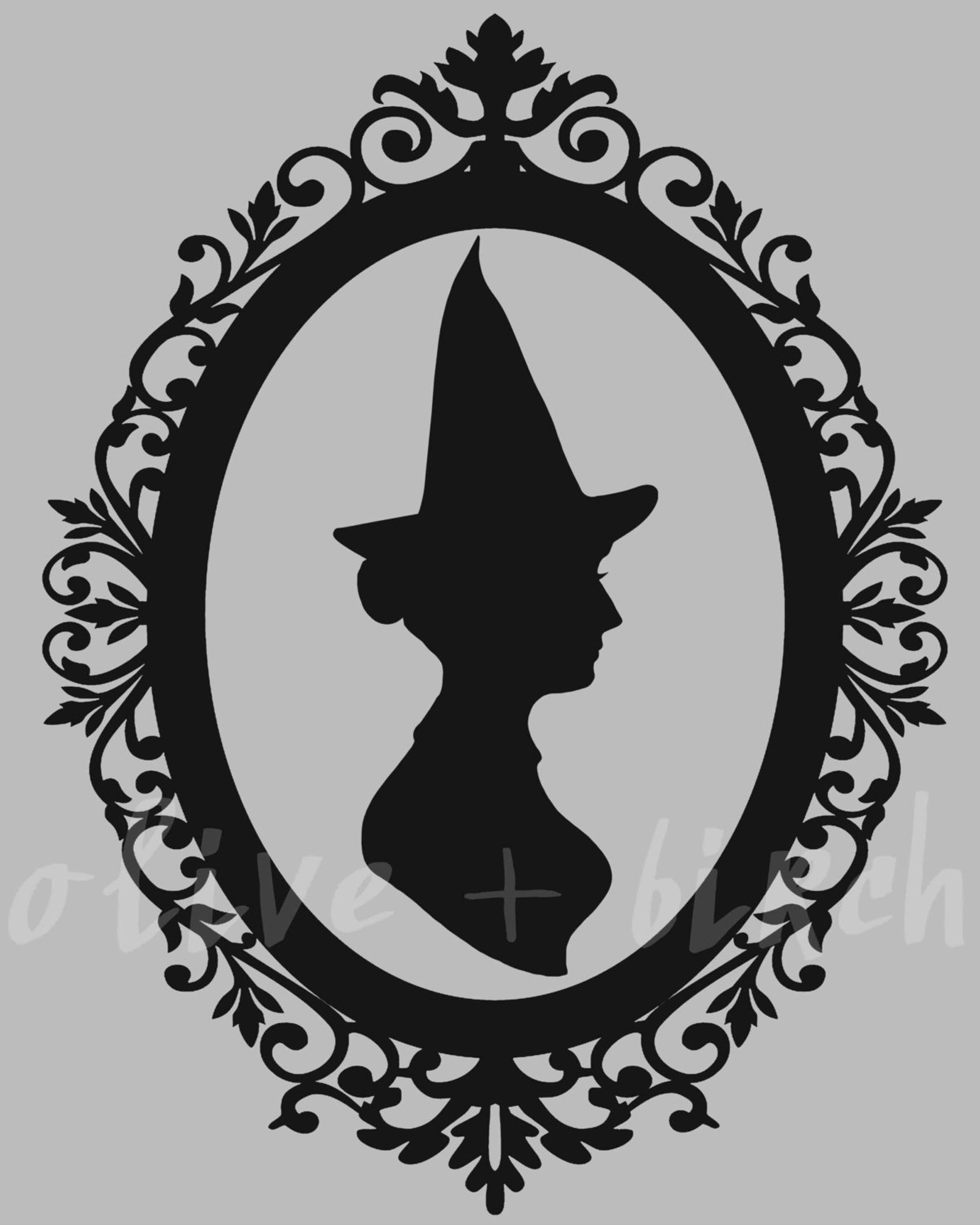 Witch Silhouette Halloween Printable | Etsy