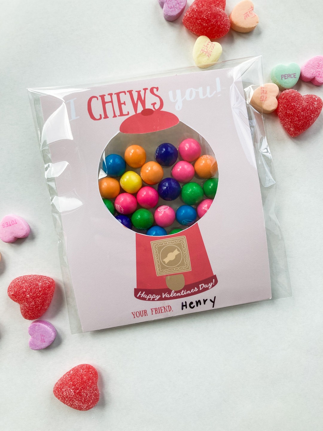 I Chews You Printable Valentine Gumball Machine Printable Valentine Etsy