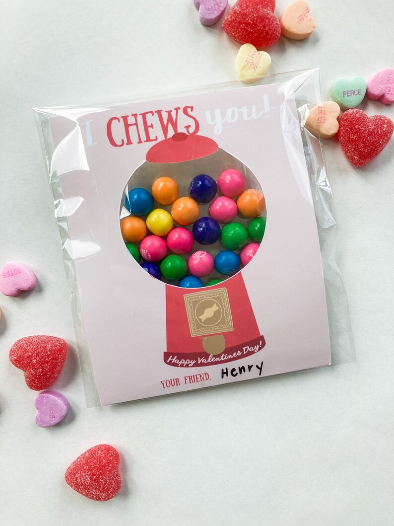 I Chews You Printable Valentine Gumball Machine Printable - Etsy