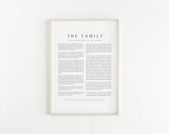 The Family, A Proclamation to the World, Modern Digital Printable