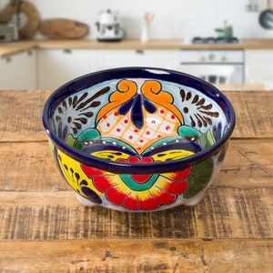 Molcajete Salsa Bowl Large Traditional Mexican Talavera Chips Serving Guacamole Thanksgiving Fiesta Taco Tuesday