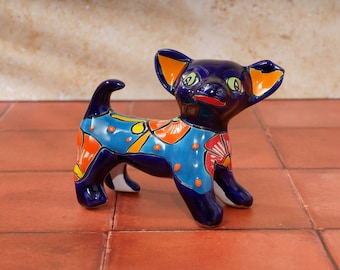 Talavera Dog Chihuahua Figurine Gift For Dog Lover Mexican Talavera Pottery Animals Day Of The Dead Chihuahua Pet Loss Gift Mexico Art