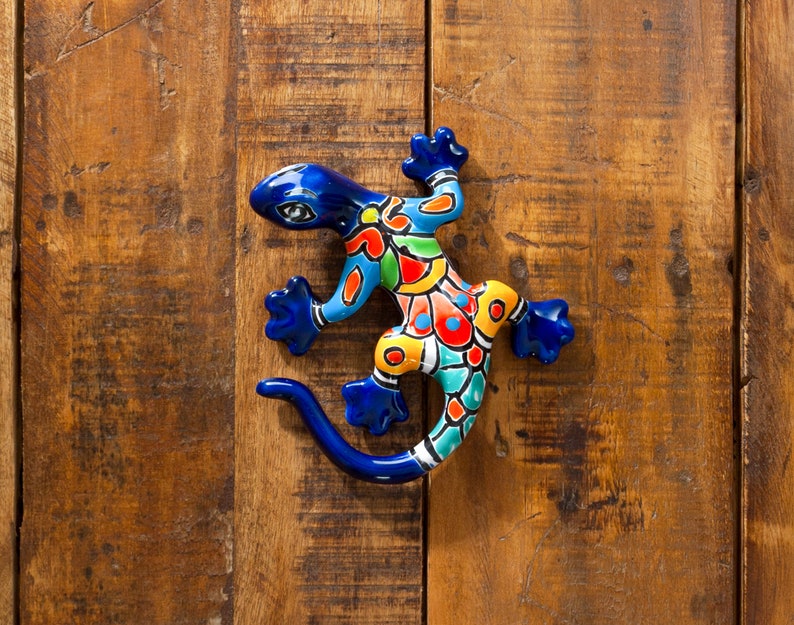 Talavera Ceramic Pottery Mini Gecko Garden Sculpture Wall Art Etsy