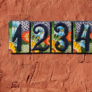Address Tiles  House Number Tiles Talavera Handmade Mexican Pottery Spanish Moroccan Home Decor Outdoor Tile - Mexico Wall Art - Tiles Only