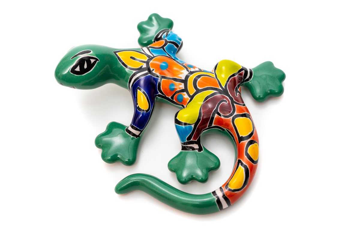 Talavera Ceramic Pottery Mini Gecko Garden Sculpture Wall Art Etsy