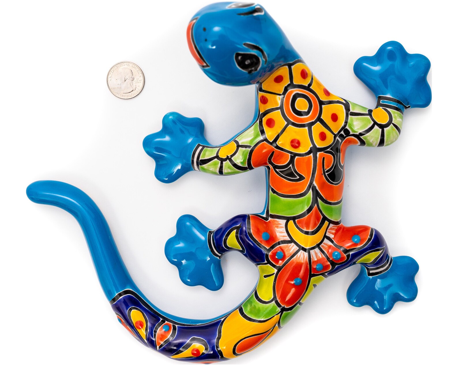 Talavera Ceramic Pottery Gecko Garden Sculpture Wall Art Etsy