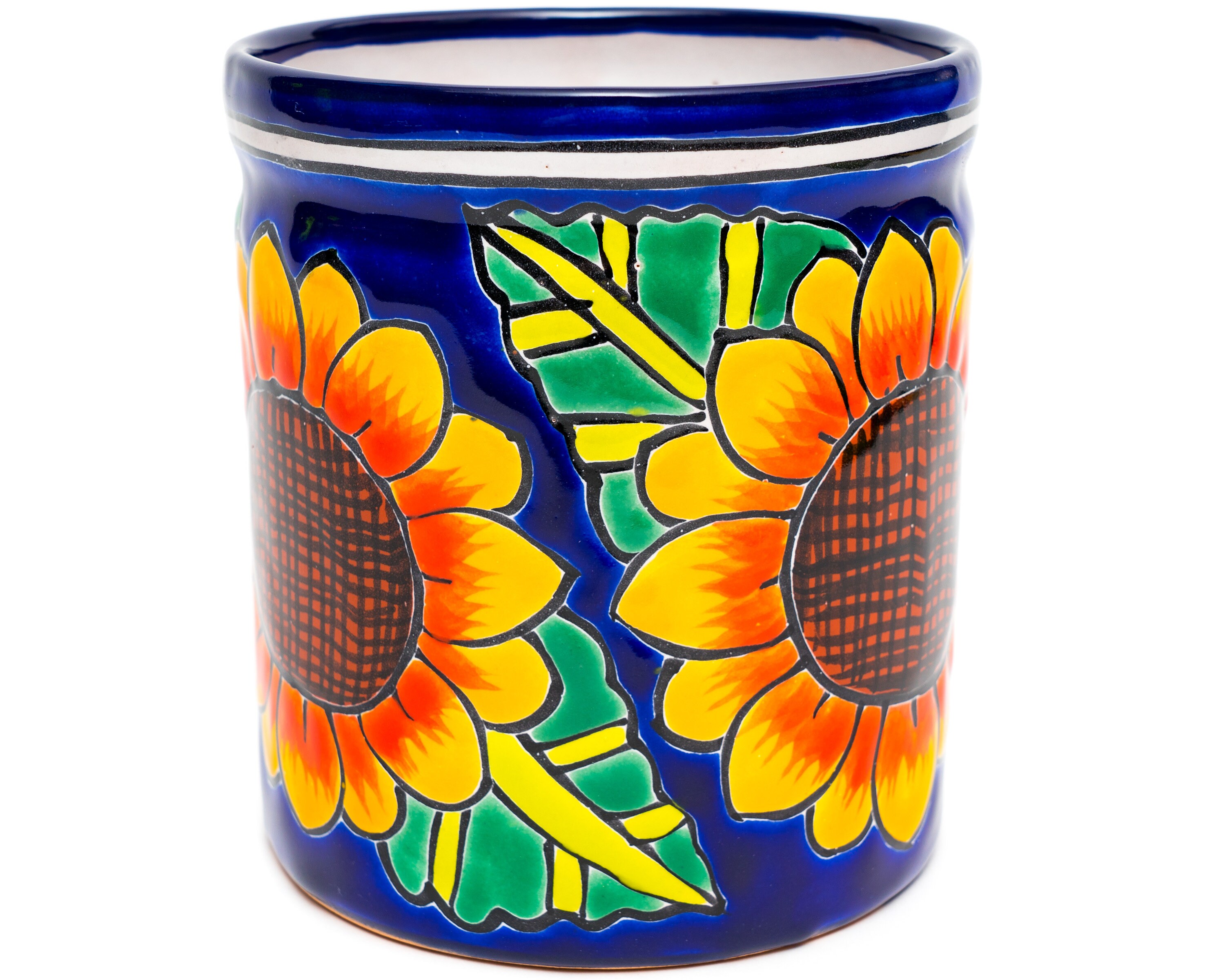Talavera Pottery Ceramic Utensil Holder Utensil Crock Kitchen Etsy