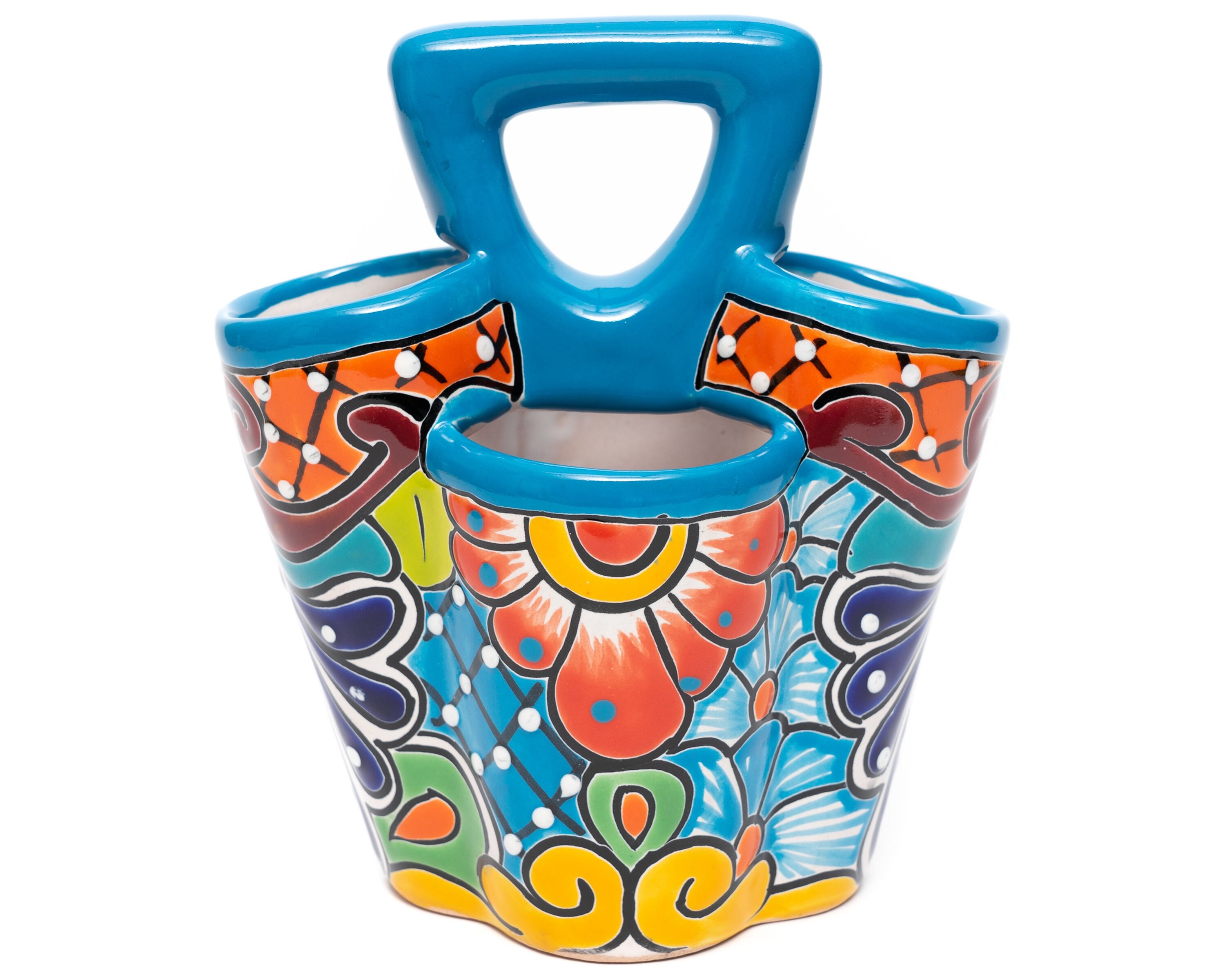 Talavera Mexican Ceramic Pottery Kitchen Utensil Holder Spoon Etsy