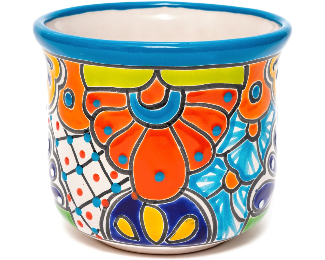 Mexican Talavera Ceramic Flower Pot Succulent Planter Mexican Etsy