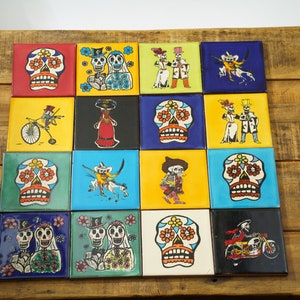 Dia De Los Muertos Talavera Tile Coasters Day of the Dead - Etsy