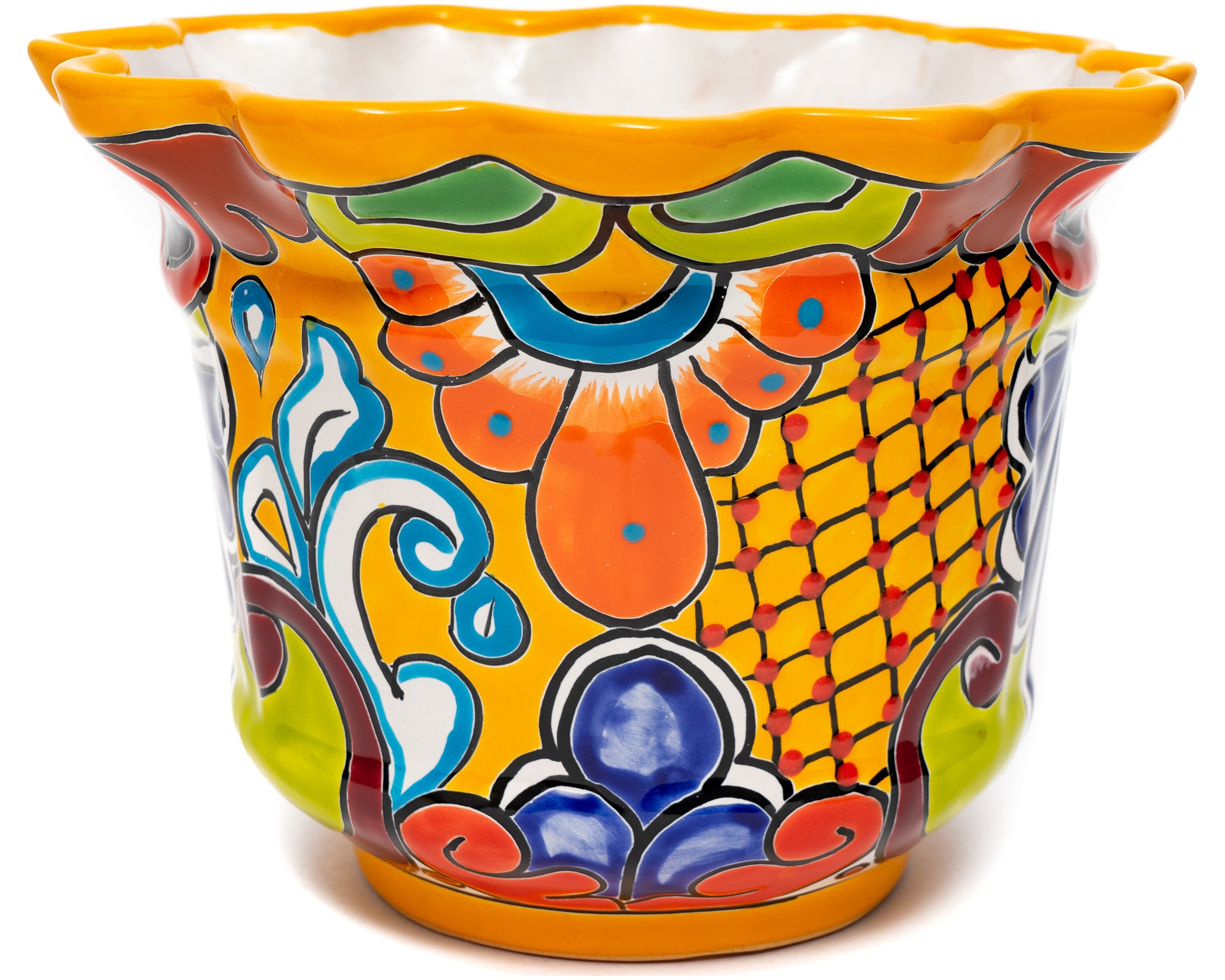 Mexican Talavera Pottery Plant Pot Flower Pot Heavy Weight Etsy