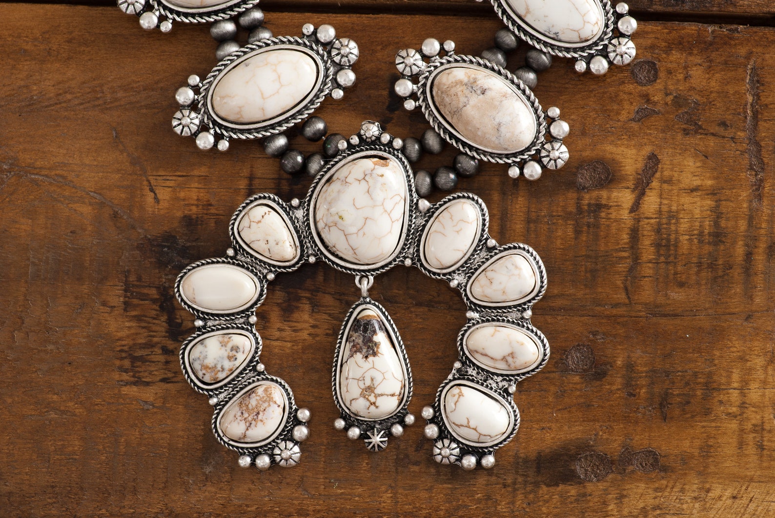 Handmade Chunky White Buffalo Turquoise Squash Blossom Navajo Etsy