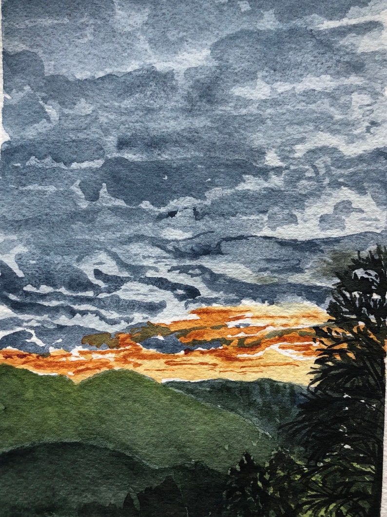 Mountain Sunset Watercolor