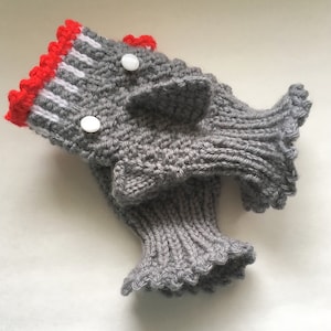 Gray Shark Gloves, Fingerless Mitts, Women&#39;s Gloves, Unisex Teen Gloves, Novelty Mittens, Handmade Gift,