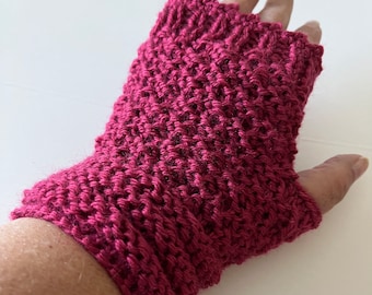 Berry  fingerless gloves, hand warmers and texting gloves, women’s walking and exercise mittens