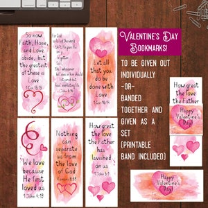 Bibel-Vers-Valentinsgrüße für Kinderklasse Valentinskarten Christliche Valentinsgrüße Lesezeichen Schrift-Vers-Karten Druckbare sofortiger Download diy