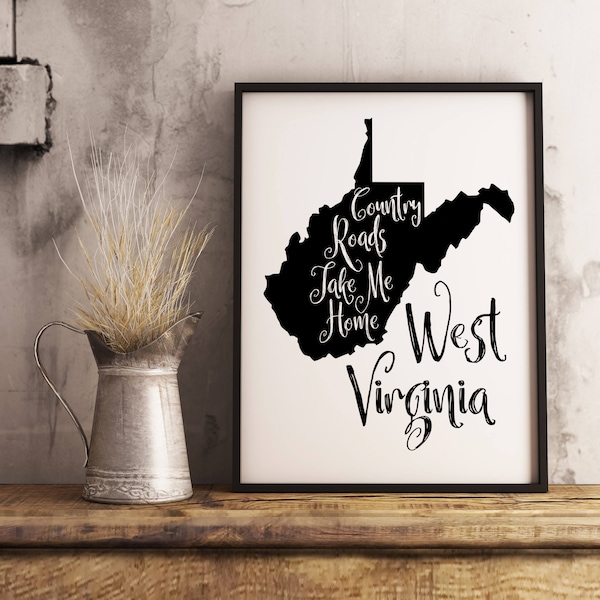 Virginia Country Map Etsy Virginia Country Map Etsy